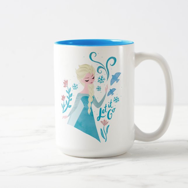 Frozen 2 | Elsa "Let It Go" Watercolor Two-Tone Coffee Mug (Right)