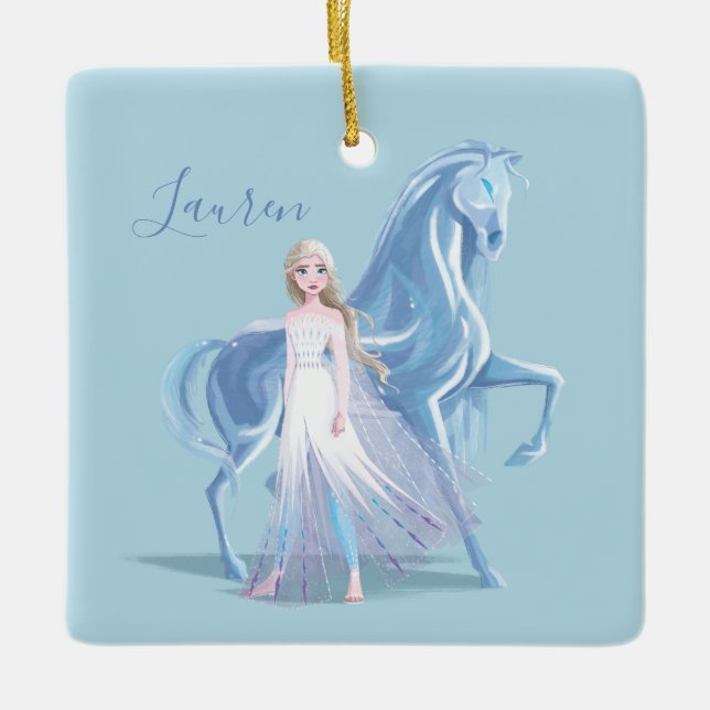 Frozen 2 | Elsa & the Frosted Nokk Ceramic Ornament (Front)