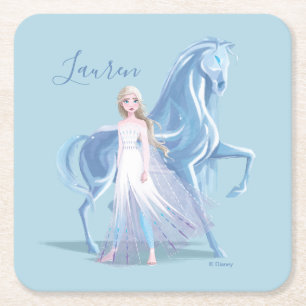 Frozen 2   Elsa & the Frosted Nokk Square Paper Coaster