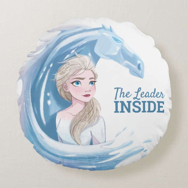 Frozen 2: Elsa & The Nokk Portrait Round Pillow (Front)