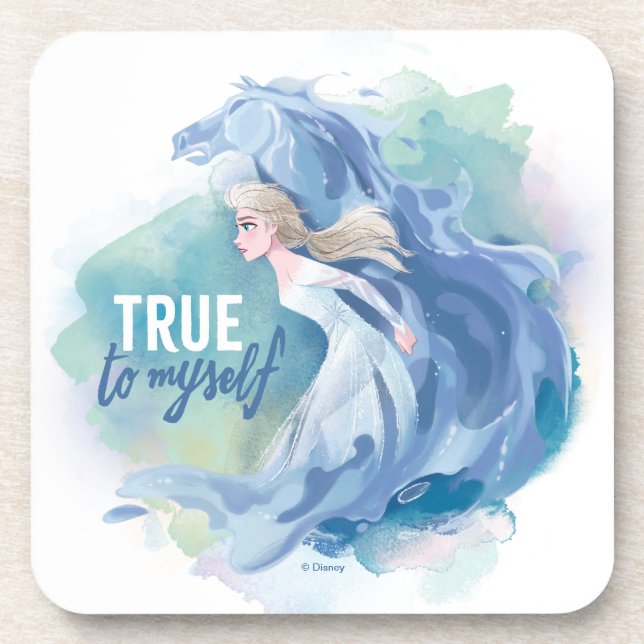Frozen 2: Elsa & The Nokk | True To Myself Beverage Coaster (Front)