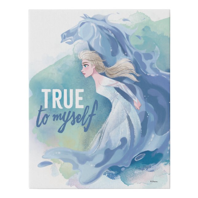 Frozen 2: Elsa & The Nokk | True To Myself Faux Canvas Print (Front)