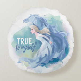 Frozen 2: Elsa & The Nokk True To Myself Round Pillow