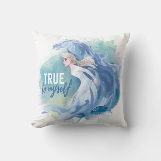Frozen 2: Elsa & The Nokk | True To Myself Throw Pillow (Front)