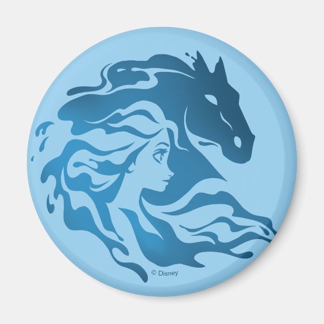 Frozen 2: Elsa & The Nokk Watercolor Silhouette Magnet (Front)