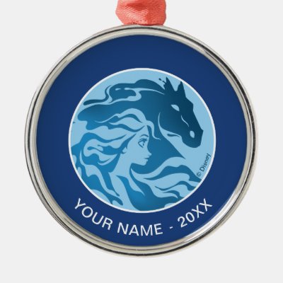 Frozen 2: Elsa &amp; The Nokk Watercolor Silhouette Metal Ornament