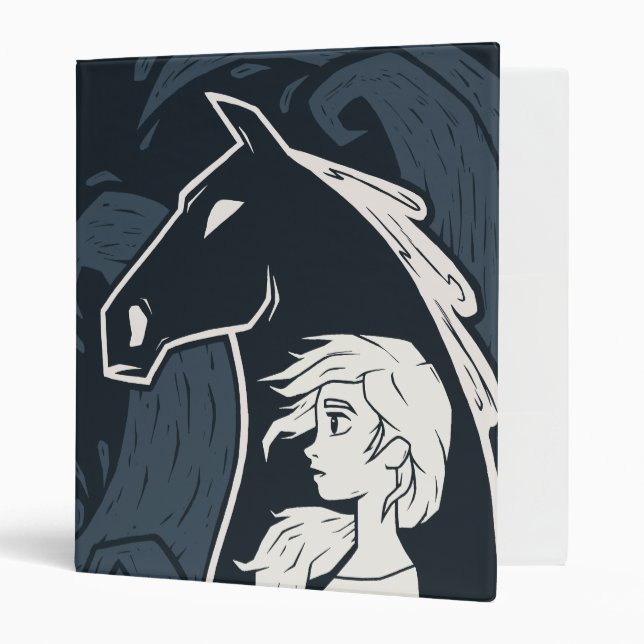 Frozen 2: Elsa & The Nokk Woodcut Graphic 3 Ring Binder (Front/Inside)