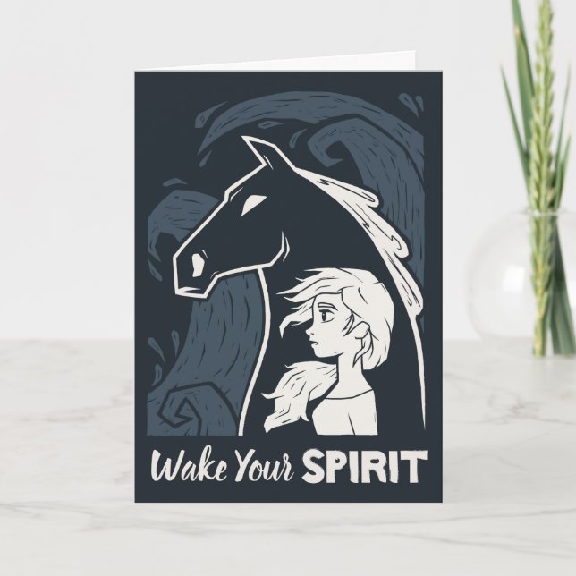 Frozen 2: Elsa & The Nokk Woodcut Graphic Card (Front)