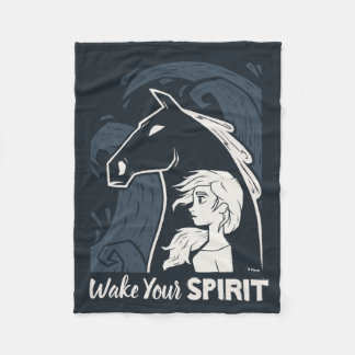 Frozen 2: Elsa & The Nokk Woodcut Graphic Fleece Blanket