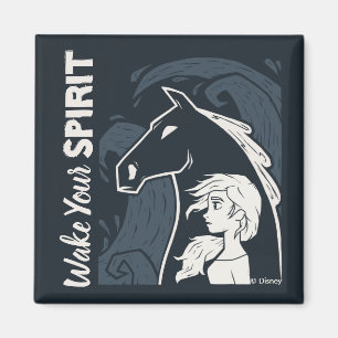 Frozen 2: Elsa & The Nokk Woodcut Graphic Magnet