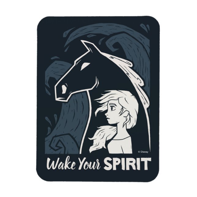 Frozen 2: Elsa & The Nokk Woodcut Graphic Magnet (Vertical)