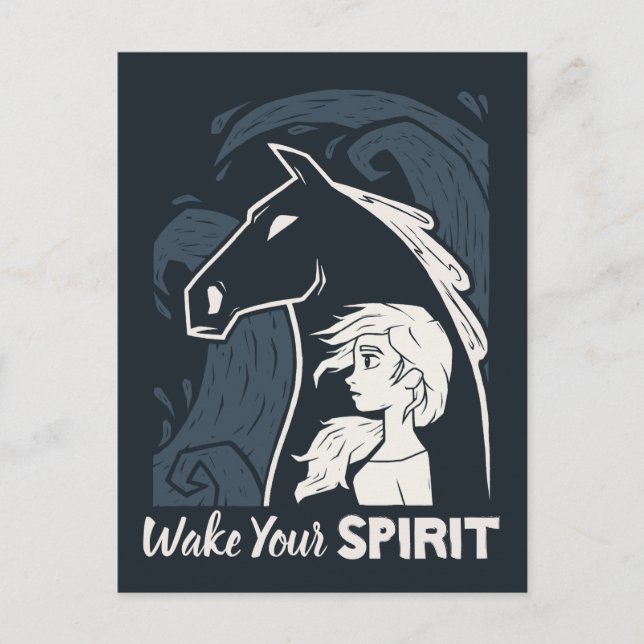 Frozen 2: Elsa & The Nokk Woodcut Graphic Postcard (Front)