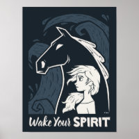 Frozen 2: Elsa & The Nokk Woodcut Graphic