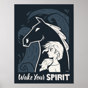 Frozen 2: Elsa & The Nokk Woodcut Graphic Poster