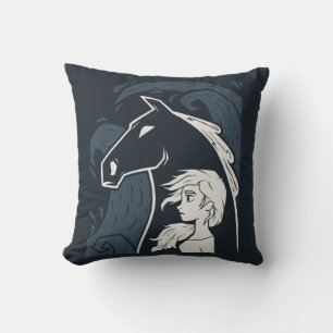Frozen 2: Elsa & The Nokk Woodcut Graphic Throw Pillow