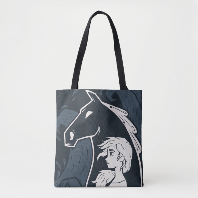 Frozen 2: Elsa & The Nokk Woodcut Graphic Tote Bag (Front)