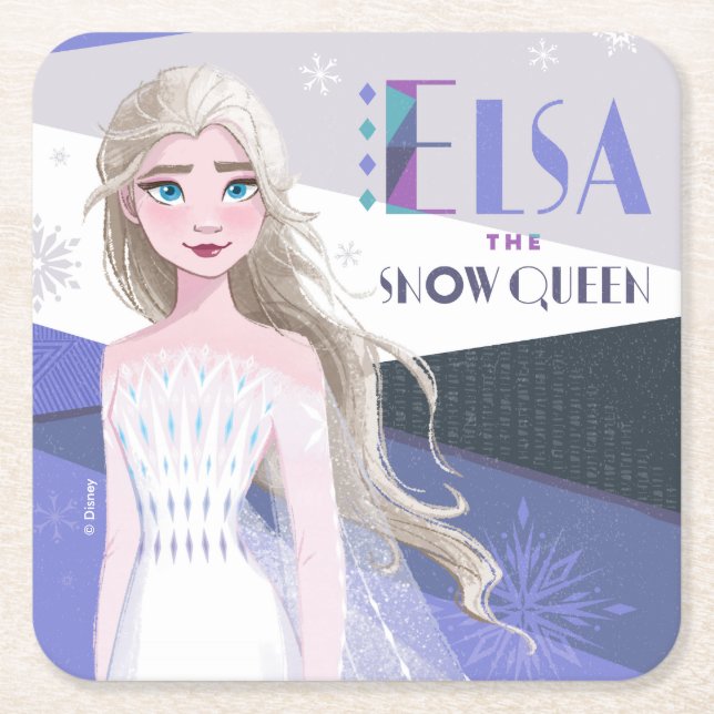 Frozen 2 | Elsa the Snow Queen Square Paper Coaster (Front)