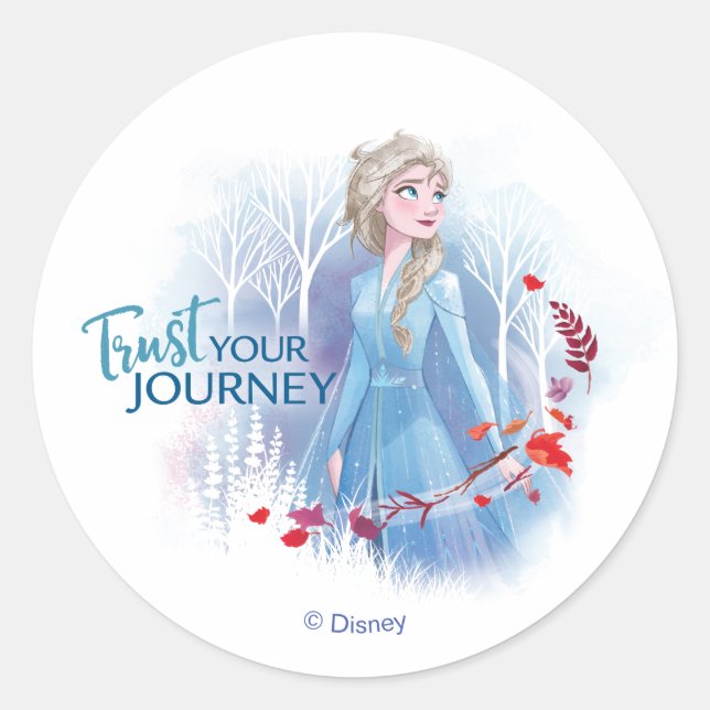 Frozen 2: Elsa | Trust Your Journey Classic Round Sticker (Front)