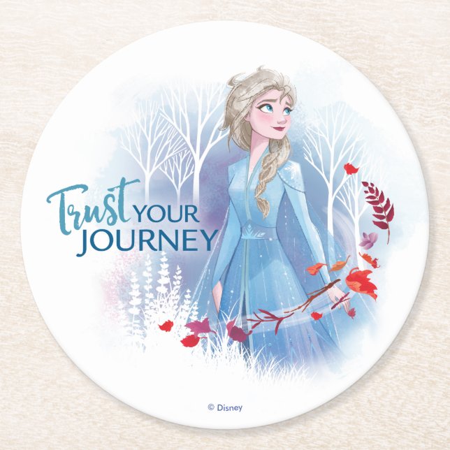 Frozen 2: Elsa | Trust Your Journey Round Paper Coaster (Front)