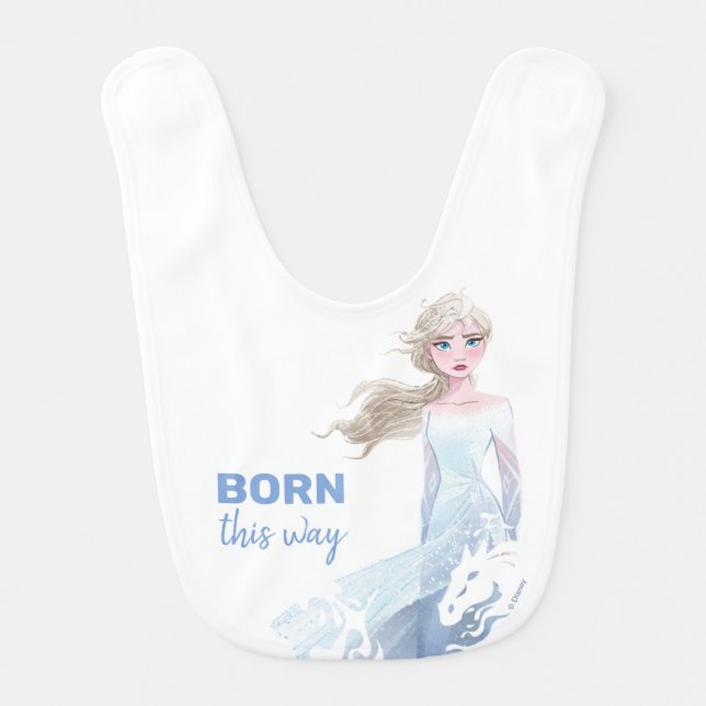 Frozen 2: Elsa Watercolor Illustration Baby Bib (Front)