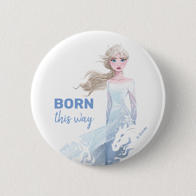 Frozen 2: Elsa Watercolor Illustration Button (Front)