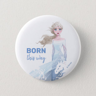Frozen 2: Elsa Watercolor Illustration Button