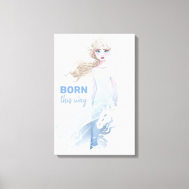 Frozen 2: Elsa Watercolor Illustration Canvas Print (Front)