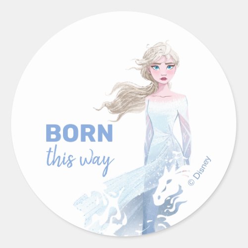 Frozen 2 Elsa Watercolor Illustration Classic Round Sticker