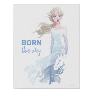 Frozen 2: Elsa Watercolor Illustration Faux Canvas Print