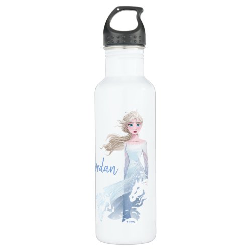 Frozen 2 Elsa Watercolor Illustration Stainless Steel Water Bottle