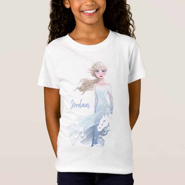 Frozen 2: Elsa Watercolor Illustration T-Shirt (Front)