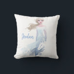 Frozen 2: Elsa Watercolor Illustration Throw Pillow<br><div class="desc">Frozen 2 | This Elsa watercolor illustration features The Nokk water silhouette seen cut out of her dress.</div>