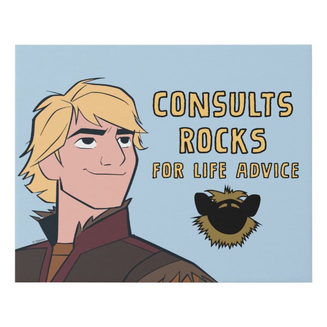 Frozen 2 | Kristoff "Consults Rocks" Faux Canvas Print (Front)