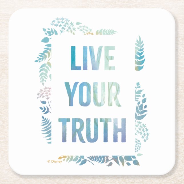 Frozen 2: Live Your Truth Square Paper Coaster (Front)