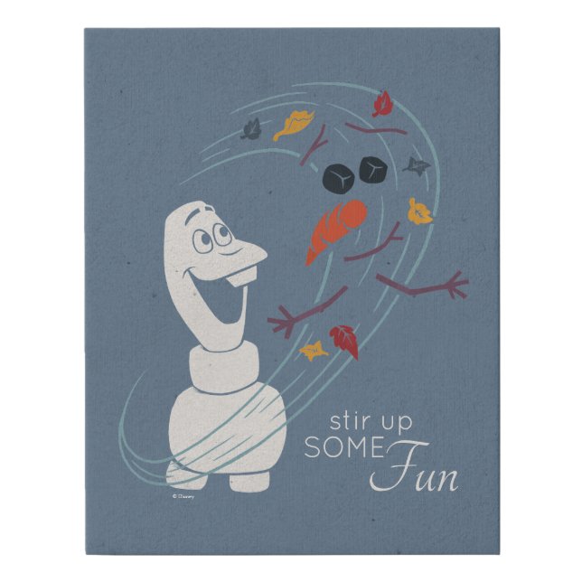 Frozen 2: Olaf And The Wind Faux Canvas Print (Front)