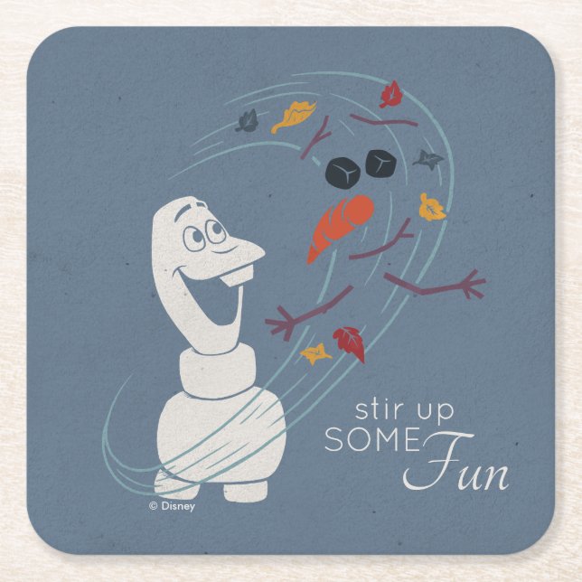 Frozen 2: Olaf And The Wind Square Paper Coaster (Front)
