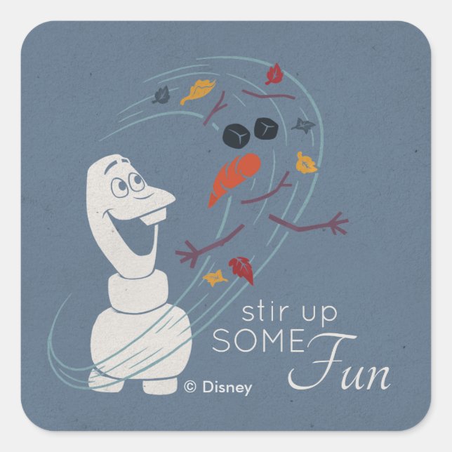 Frozen 2: Olaf And The Wind Square Sticker (Front)