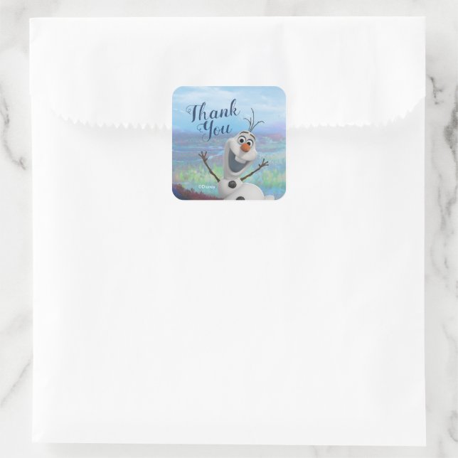 Frozen 2 - Olaf Birthday Thank You Square Sticker (Bag)