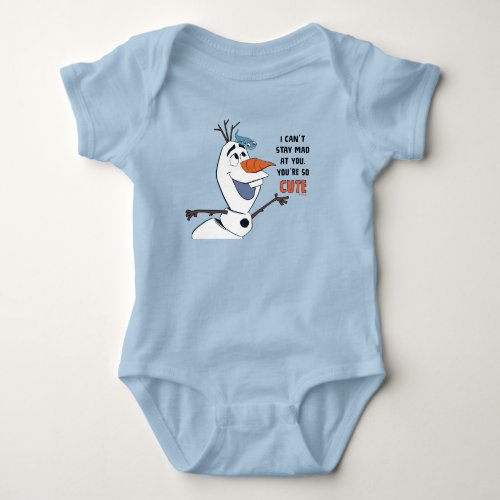 Frozen 2  Olaf  Bruni I Cant Stay Mad At You Baby Bodysuit