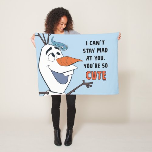 Frozen 2  Olaf  Bruni I Cant Stay Mad At You Fleece Blanket
