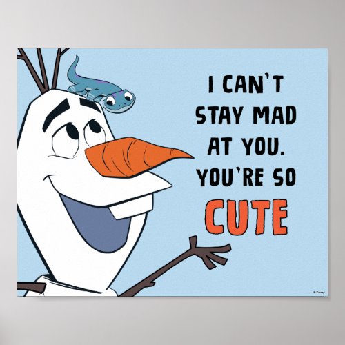 Frozen 2  Olaf  Bruni I Cant Stay Mad At You Poster