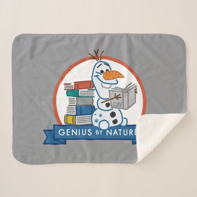 Frozen 2 | Olaf - Genius by Nature Badge Sherpa Blanket (Front (Horizontal))