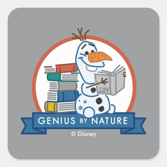 Frozen 2 | Olaf - Genius by Nature Badge Square Sticker (Front)
