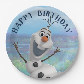 Frozen 2 - Olaf Happy Birthday Paper Plates by frozen at Zazzle