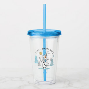 Frozen 2 Olaf "I Love Warm Hugs" Sketch Acrylic Tumbler