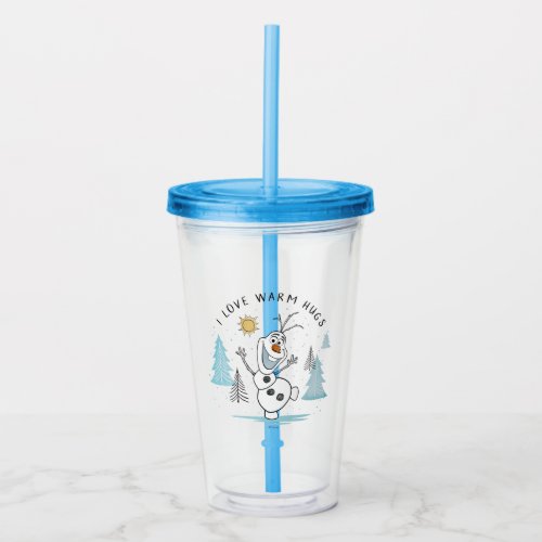 Frozen 2  Olaf I Love Warm Hugs Sketch Acrylic Tumbler