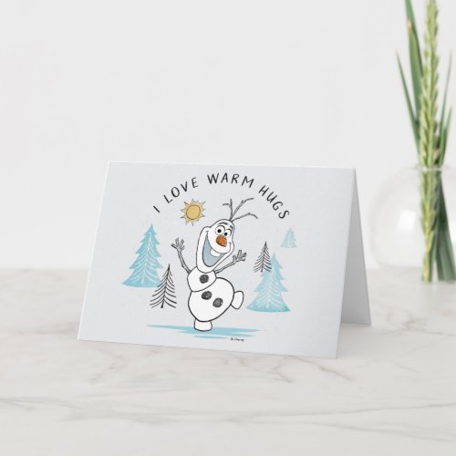 Frozen 2  Olaf I Love Warm Hugs Sketch Card