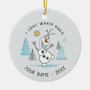 Frozen 2   Olaf "I Love Warm Hugs" Sketch Ceramic Ornament