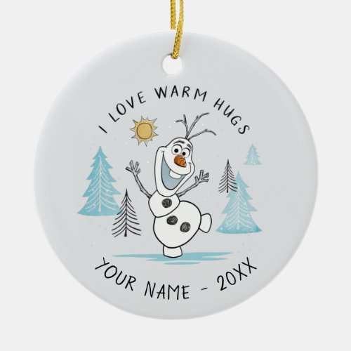 Frozen 2  Olaf I Love Warm Hugs Sketch Ceramic Ornament