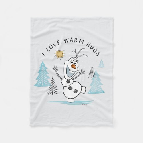 Frozen 2  Olaf I Love Warm Hugs Sketch Fleece Blanket
